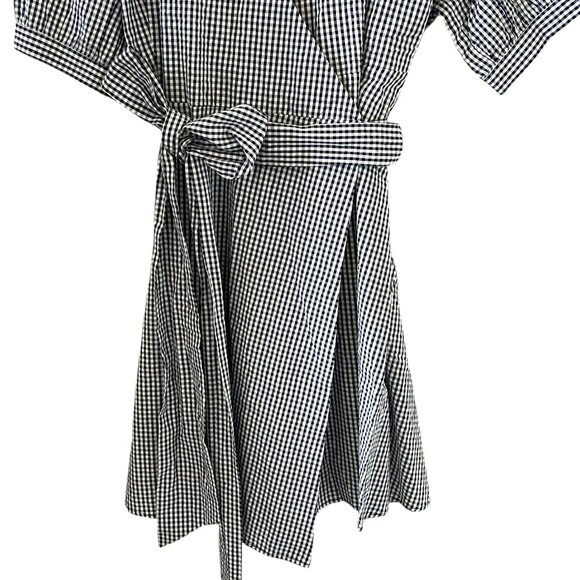Eloquii NEW Navy & White Gingham Wrap Dress Size 26 - Picture 5 of 12